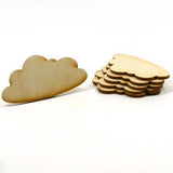 Mylittlewoodshop - Pkg of 12 - Cloud - 3 inches by 1 inch and 1/8 inch Thick Unfinished Wood(LC-CLOD01-12) Unique Wood Shapes