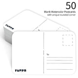 Funto Blank Watercolor Paper Postcards, 50 Cards, 4"x6", 140lb/300gsm, Blank Note for Watercolor Journal, Acid-Free Heavyweight Art Paper for Thank Funto
