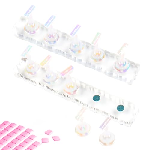 BQAN 2 Set Nail Holder for Painting Nails, Transparent Acrylic Nail Stand for Press on / Fake Nail Tips Training / Nails Display with 96 Pcs Reusable BQAN