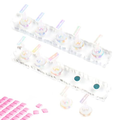 BQAN 2 Set Nail Holder for Painting Nails, Transparent Acrylic Nail Stand for Press on / Fake Nail Tips Training / Nails Display with 96 Pcs Reusable - WoodArtSupply