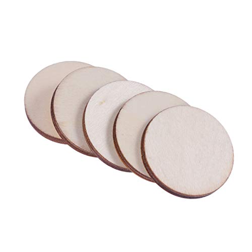 BESPORTBLE 100pcs Pieces DIY Wooden Slices Wood Log Slice Unfinished Wooden Slices Wood predrilled Unfinished Wood Circle Wooden Craft Shapes Wood BESPORTBLE