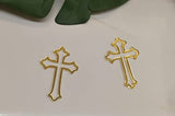 20pcs of Cross Wood Outline Shape,Cross Cake Charm Topper,Laser Cut Unfinished Wood,Antiochian Cross,Christian Cross Crafts (3'', Wood) RUIXUAN