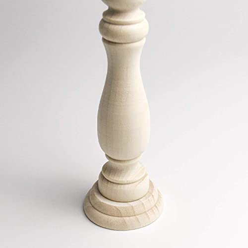 4 PCS Wooden Candlesticks, Unfinished Small Wooden Candle Holders - 7 inches and 4 inches with 7/8 inch Hole Awpeye