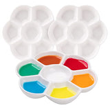 MEEDEN 7-Well Studio Porcelain Paint Palette Tray,Set of 3 w/Color Box, Artist Mixing Colour Tray by 4-3/4 Inches for Watercolor Gouache MEEDEN