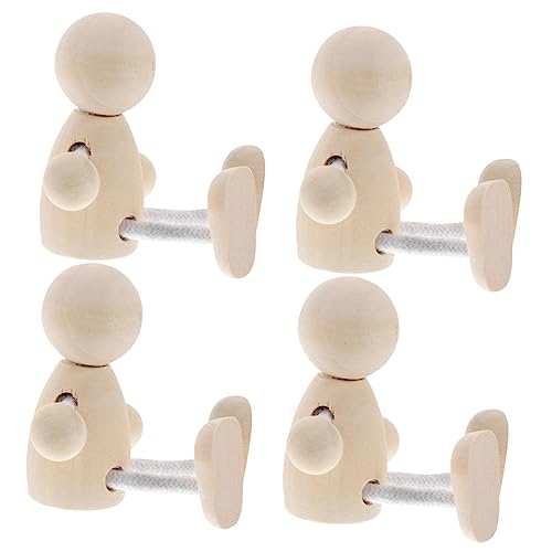 Tofficu 8 Pcs Unfinished Wooden Doll Unfinished Wooden Figurines Wooden Peg Dolls DIY Peg Dolls Unfinished Peg People Kids Mannequin Kids Toys Tofficu