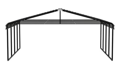 Arrow Carports Galvanized Steel Carport, Double Car Metal Carport Kit, 20' x 20' x 9', Charcoal - WoodArtSupply