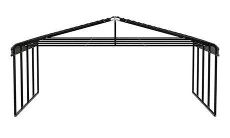 Arrow Carports Galvanized Steel Carport, Double Car Metal Carport Kit, 20' x 20' x 9', Charcoal Arrow