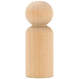 Small Wooden Peg Dolls Unfinished 1-11/16 inch, Boy Shape, Pack of 25 Birch Wood Peg People for Crafting and Small World Play Woodpeckers