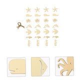ibasenice 56 Pcs Ocean Cartoon Wood Chips Ornaments for Kids Unfinished Wood Seahorse Ocean Life Cutouts Wood Paint for Crafts Wood Cutouts for ibasenice