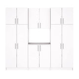Prepac Elite Functional 6-Piece Garage Cabinets and Storage System Set I, Simplistic Garage Closet Shop Cabinets 16" D x 96" W x 89" H, White, Prepac