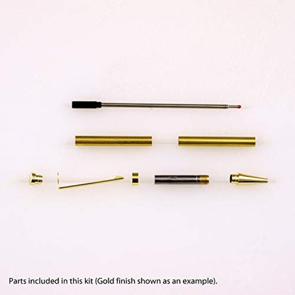 Legacy Woodturning, Slimline Pen Kit - Variety, 10 Pack, Gold, Gold with Black Stripe Clip, Satin Gold, Satin Silver, Silver, Black Chrome, Chrome, - WoodArtSupply