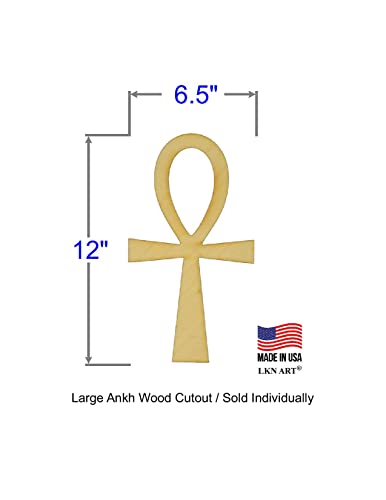 Unfinished Ankh Wood Cutout Available in a Variety of Sizes and Thicknesses (1/4" Thickness, Large 6.5" x 12" (Sold Individually)) - WoodArtSupply