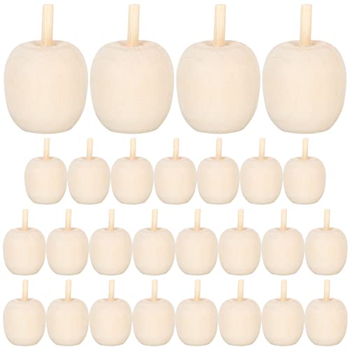 Unfinished Wood Apples Set of 30, Mini Wooden Apples Crafts Artuficial Apples Decorations for Pyrography Painting Writing DIY Wood Crafts Supplies Didiseaon