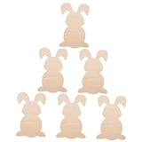 Kisangel 12 pcs Rabbit Shaped Wood Chips Unfinished Wood Bunny Easter Bunny Unfinished Wood Crafts Bunny Unfinished Wood Slices Decor Bunny Hanging Kisangel