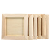 TOYANDONA 6Pcs DIY Wooden Picture Frames, 4. 7x4. 7 inch Unfinished Picture Frames Wood Photo Frames for Kids Adults Arts Crafts DIY Painting TOYANDONA