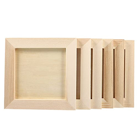 TOYANDONA 6Pcs DIY Wooden Picture Frames, 4. 7x4. 7 inch Unfinished Picture Frames Wood Photo Frames for Kids Adults Arts Crafts DIY Painting TOYANDONA