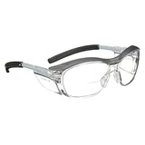 3M Safety Glasses with Readers, Nuvo Protective Eyewear, +1.5 Diopter, ANSI Z87, Clear Lens, Retro Gray Frame, Soft Nose Bridge, Side Shields 3M