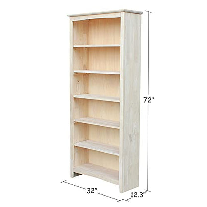 International Concepts Bookcase, 72-Inch, Unfinished