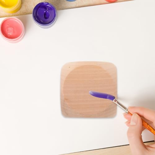 TEHAUX Unfinished Wood Dice, 3pcs 57mm Small Wooden Cubes 6 Sided Wood Cubes with Rounded Corners for Classroom Board Games DIY Sticker Math Counting TEHAUX