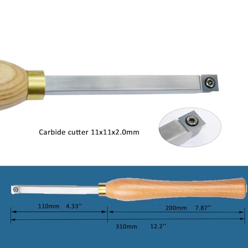 CDBP Woodturning Carbide Lathe Tool Mini Size Rougher Square Tip Chisel for Wood Hobbyist or DIY or Carpenter. CDBP
