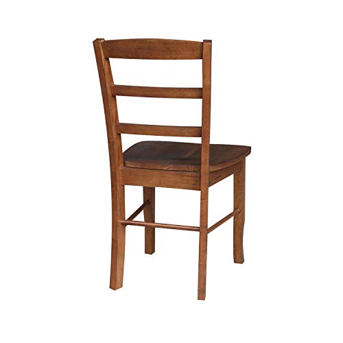 IC International Concepts International Concepts Set of 2 Madrid Ladderback Chairs, Distressed Oak IC International Concepts