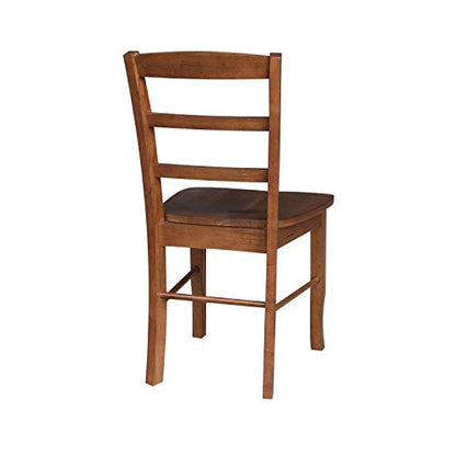 IC International Concepts International Concepts Set of 2 Madrid Ladderback Chairs, Distressed Oak