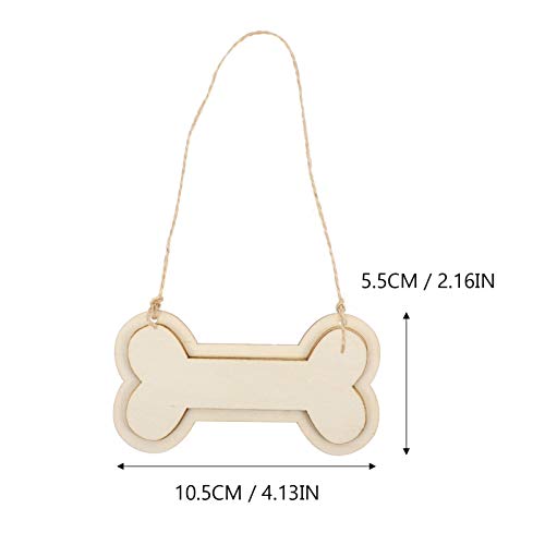 Sign Decor 30Pcs Dog Bone Shaped Wooden Cutouts Wooden Dog Bone Shape Sign Blank Hanging Wooden Plaque Unfinished Wood Dog Bone with Ropes for Crafts EXCEART