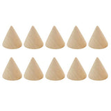 SEWACC 10pcs Unfinished Wooden Cones Natural Wood Cone Ring Holders Unpainted Wood Plain Stand Cone Blank Wooden Cones for DIY Crafts Drawing SEWACC