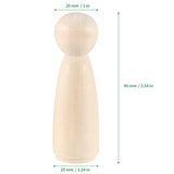 ZOENHOU 30 Pack 3-1/2 Inch Wooden Peg Dolls, Mom Angel Unfinished Peg People Doll Bodies, Wooden Figures for Craft, Painting ZOENHOU