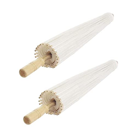 Abaodam 2pcs Wedding Paper Umbrella DIY Drawing Umbrella Paper Parasol Unfinished Umbrella White Paper Umbrellas Miniture Decoration DIY Supply Abaodam