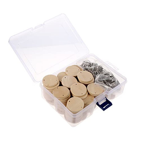 EXCEART 100pcs DIY Wood Chips Decorate Ornaments Kits Unfinished Wood Slice Wood Circle Cutouts Wood Slabs Blank Wood Circles Round Labels Blank Wood EXCEART