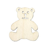 Ciieeo 40pcs Wooden Bear Shaped Cutouts Hanging Wood Bear Shape Clips Hanging Bear Ornaments with Hole Ropes for DIY Project Valentines Day Ciieeo