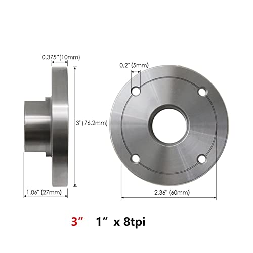 BREAKA 4pcs Steel Wood Lathe Face Plates 1" X 8tpi Thread Flange Faceplate, Woodworking Turning Tools, Lathe Chuck BREAKA