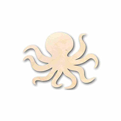 Unfinished Wood Octopus Shape - Ocean - Craft - up to 24" DIY 8" / 1/8" - WoodArtSupply