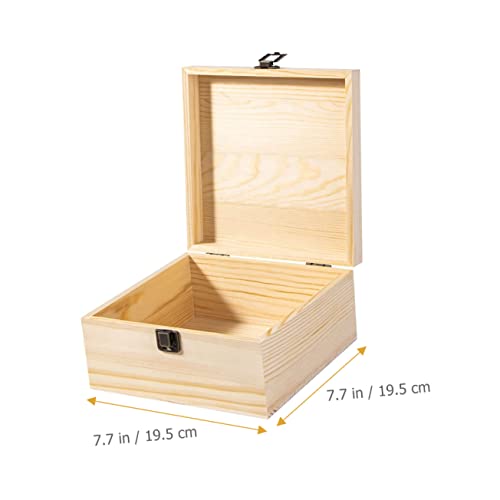 COHEALI Box Wooden Keepsake Box Wooden Organizer Box Desktop Stand Unfinished Box Jewelry Organizer Clear Decorative Case Jewelry Box Decorative COHEALI