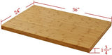 Home Soft Things Eco-Friendly Natural Bamboo Thick Tabletop Parallel Pressure 36" x 24" x 1.75" H Rectangular Rustic Solid Wood Slab Desk Table Top Home Soft Things