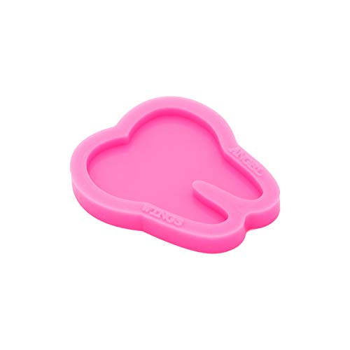 Shiny Glossy Tooth Shape Silicone Mold for 1.5 Inch Badge Reel Epoxy Craft Resin Mold Keychain Silicone Moulds DIY Jewelry Making Silicone Mold - WoodArtSupply