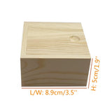 LONG TAO 4 Pcs 3.5''x3.5''x1.9'' Unfinished Wood Box Square Wooden Treasure Boxes Wooden Storage Box Natural DIY Craft Stash Boxes with Slide Top for LONG TAO