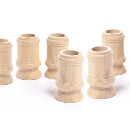 Unfinished Natural Wood Classic Candle Cups by Factory Direct Craft - Set of 12 Wooden Candle Holders for DIY Crafts and Decorating Made in USA