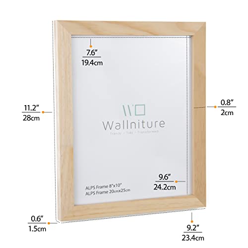 Wallniture Alps DIY Wall Decor 8x10 Craft Picture Frames Table Top Display or Wall Mount, Set of 3 Natural Finish