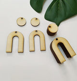 40pcs Unfinished Wooden Earrings, Horseshoe Shape Wooden Earrings Pendants Blank for DIY Craft Jewelry Making (2'') XIAOYUE