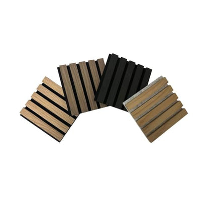 [Sample Pack] 3D Wood Wall Panels | Acoustic Panels for Interior Wall Décor on Felt Back Board | Decorative Slat Panels for Wall and Ceilings |