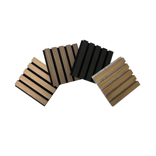 [Sample Pack] 3D Wood Wall Panels | Acoustic Panels for Interior Wall Décor on Felt Back Board | Decorative Slat Panels for Wall and Ceilings | - WoodArtSupply