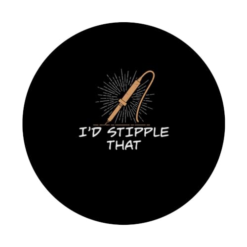 Woodburning I'd Stipple That Funny Pyrography PopSockets Standard PopGrip Pyrographer Artist & Woodburner Apparel For Men