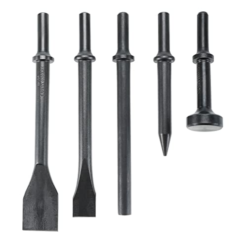 YaeTek 10 Pcs Air Hammer Pneumatic Chisels Tools including 9pcs 0.401'' Shank Smoothing Pneumatic Air Hammer Chisels Bits and High Carbon Steel YaeTek