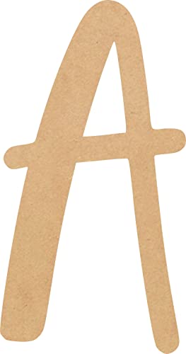 9 Inch Wooden Letter A Craft Blank, Unfinished Wood Wall Letters Decorative Cutout, Hometown Font Paintable Kids DIY Shape