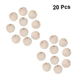 Tofficu 20pcs Unfinished Wood Beads Wood Beads Bracelet Making Round Beads Beaded Jewelry Wood Loose Beads Jewelry Making Charms Wood Craft Beads Tofficu