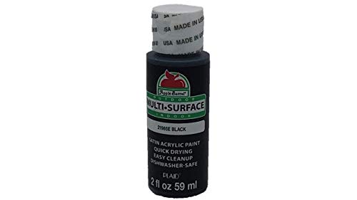 Apple Barrel Satin Acrylic Multi-Surface Paint Set - Black and White (2 Ounces Each) Apple Barrel