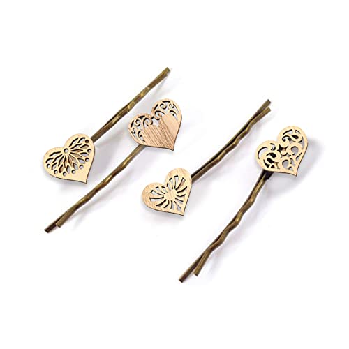 KitBeads 100pcs Wood Heart Cutouts Hollow Wood Heart Embellishments Valentine Love Heart Shape Laser Cut Ornaments for Crafts DIY Home Decorations KitBeads