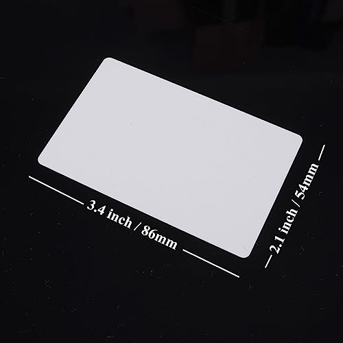 100pcs White Sublimation Metal Business Cards Laser Engraved Metal Business Cards Sublimation Blanks 3.4x2.1in Thicknes (0.32mm) (White)